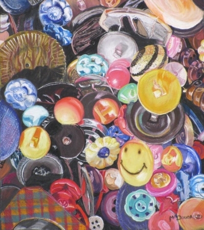 BUTTON'S GALORE, PASTEL, 11 X 9