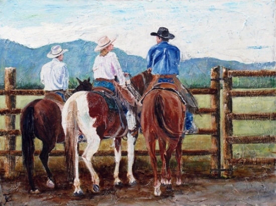WAITING FOR THE MAIL, ACRYLIC, 18 X 24