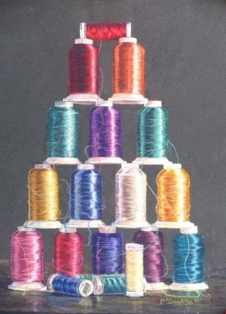 SPOOLS ON SPOOLS, PASTEL, 15 X 11