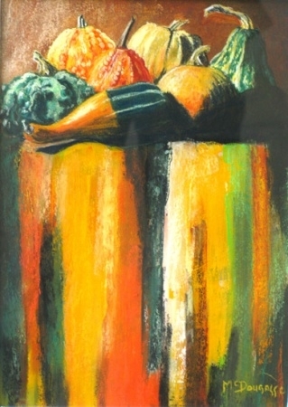 GOURDS FROM MY GARDEN 18 x 12,MIXED MEDIA