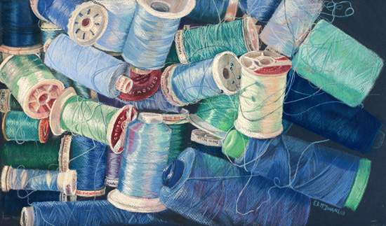 WINTER BLUES, PASTEL, 11 X 15