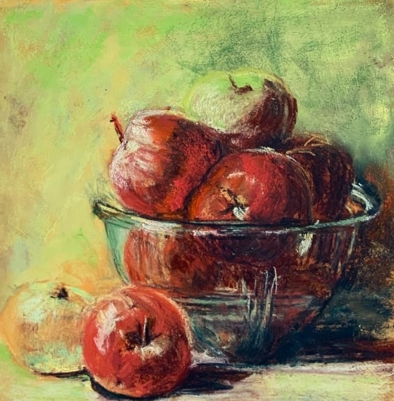 APPLES, PASTEL, 8 X 8