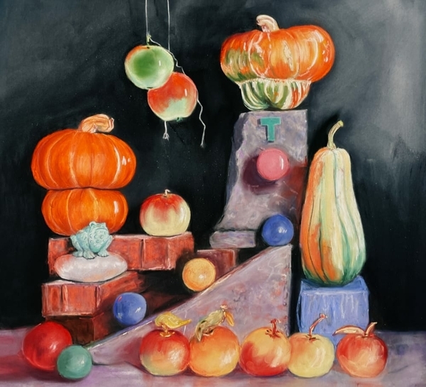 FROM THE GARDEN, PASTEL, 20 X 20