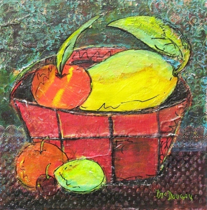 HARVEST BOWL, ACRYLIC, 16 X16